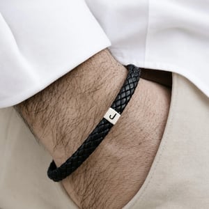 Pulsera Hombre Simil Cuero + Dije