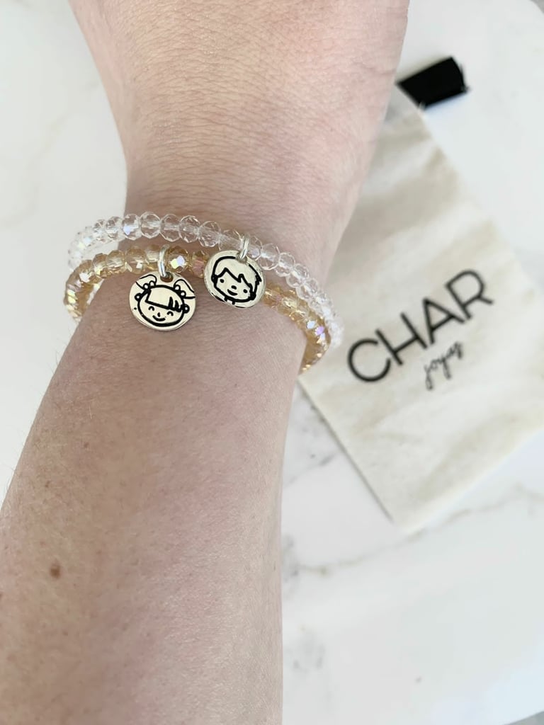 Pulsera Cristal + Dije de Hijo/a